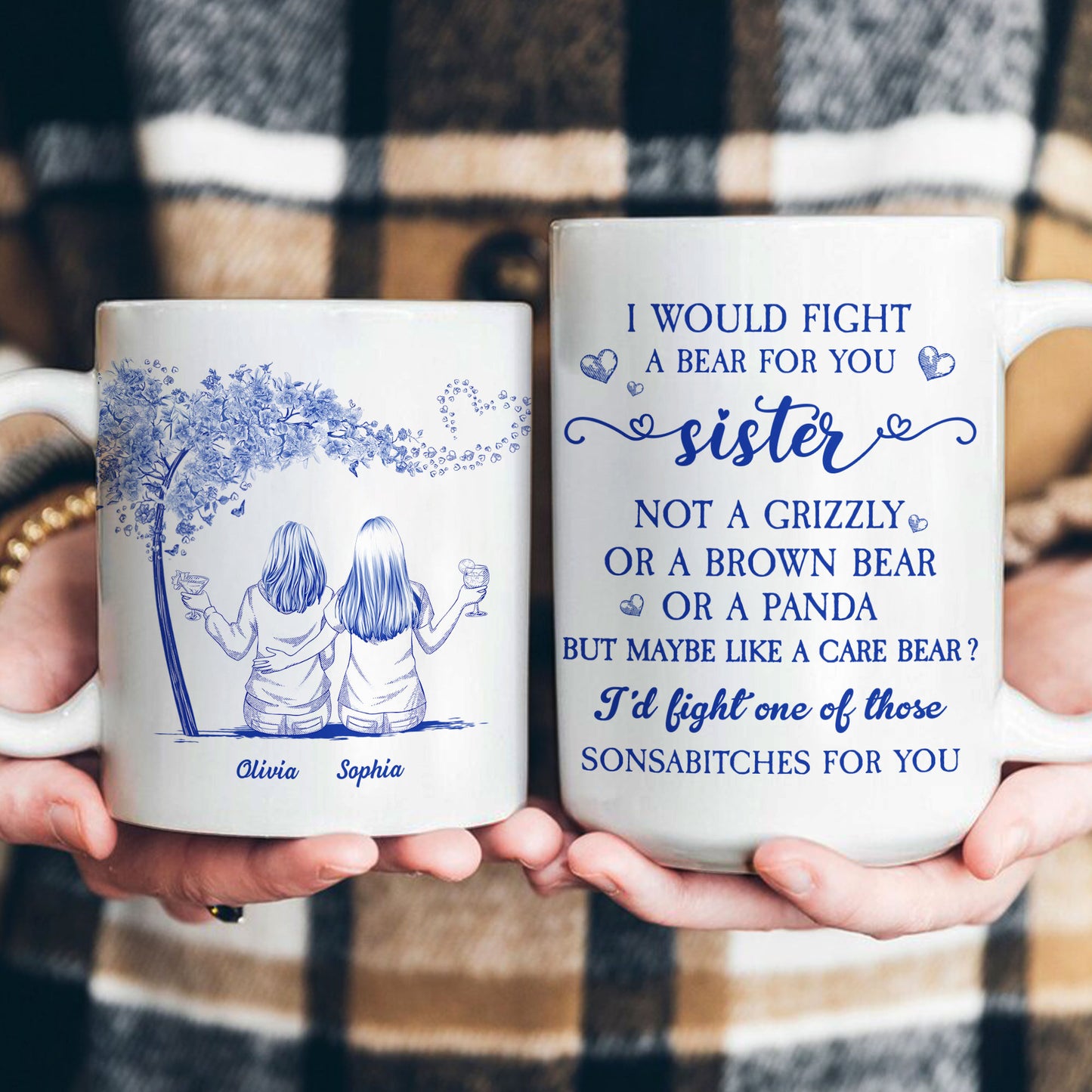 I Would Fight A Bear For You Toile De Jouy - Personalized Mug