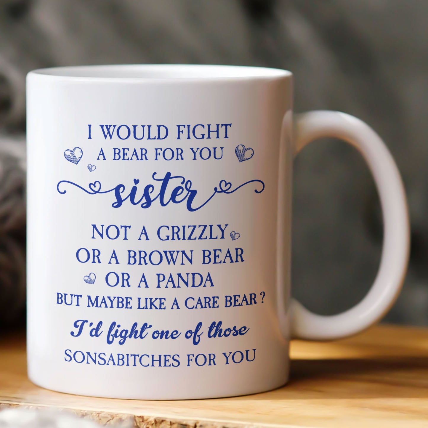 I Would Fight A Bear For You Toile De Jouy - Personalized Mug