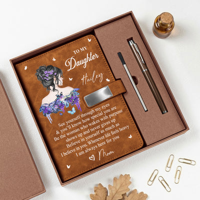 I Am Always Here For You Gift For Daughter Granddaughter - Personalized Notebook Set