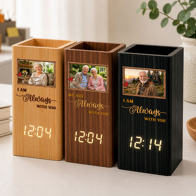 I Am Always With You - Personalized Pen Holder With Clock