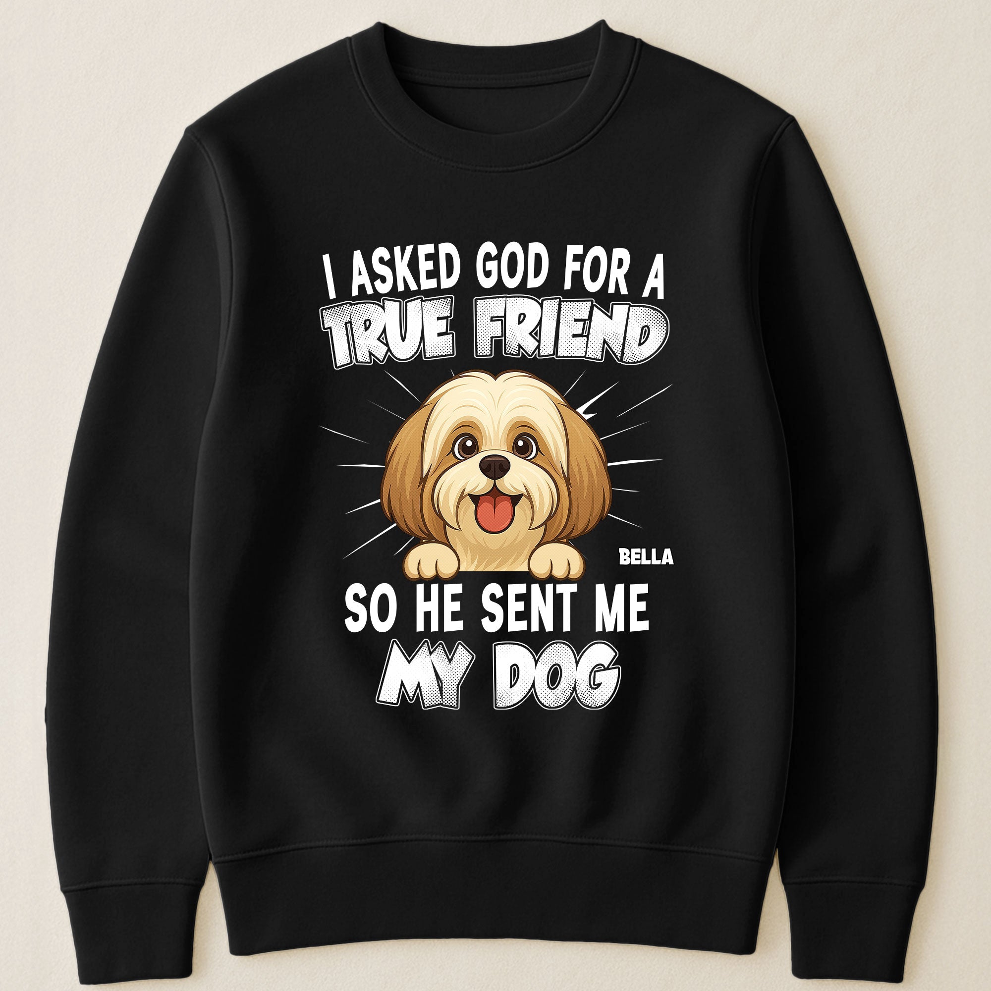 I_Asked_God_For_A_True_Friend_So_He_Sent_Me_My_Dog_Personalized_Shirt_3