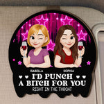 I'd Punch A Bitch For You - Personalized Wooden Car Visor Clip