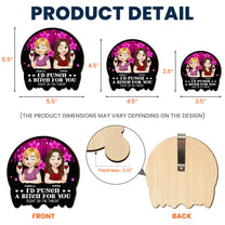 I'd Punch A Bitch For You - Personalized Wooden Car Visor Clip