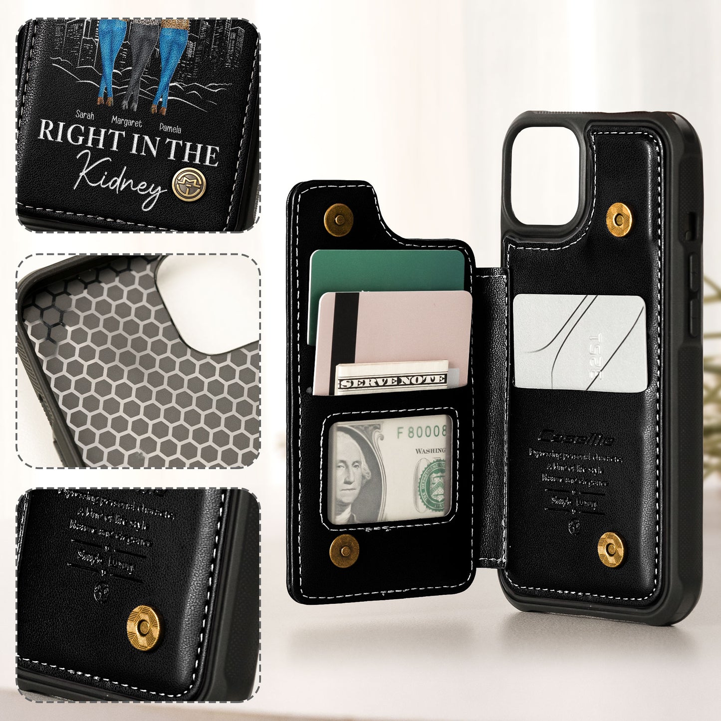 I'd Shank A B*tch For You Right In The Kidney - Personalized Leather Flip Wallet Phone Case