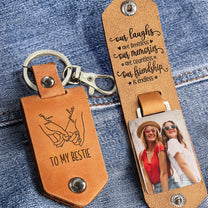 I'd Shank A Bitch For You, Right In The Kidney Friendship - Personalized Leather Photo Keychain