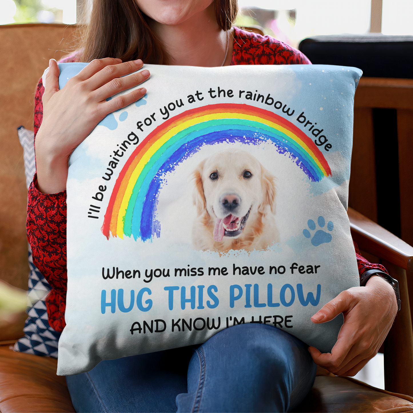 I'll Be Waiting For You - Personalized Photo Pillow (Insert Included)