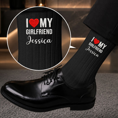 I Love My Wife Girlfriend Anniversary Valentine's Day Gift For Husband, Gift For Him - Personalized Socks