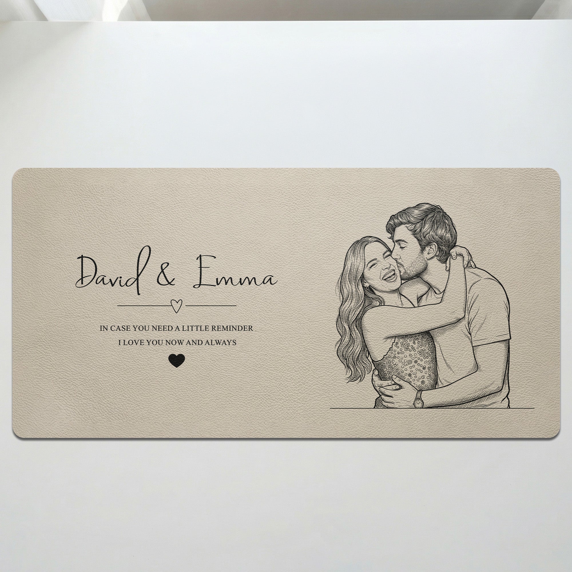 I-Love-You-Now-And-Always-Couple-Photo-Sketch-Line-Art-Personalized-Desk-Mat-3