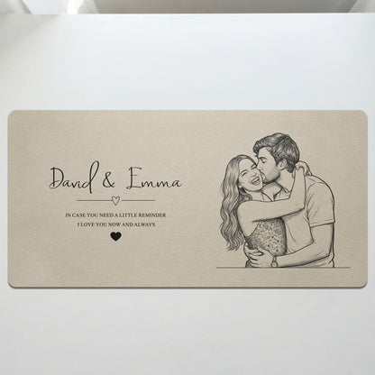 I-Love-You-Now-And-Always-Couple-Photo-Sketch-Line-Art-Personalized-Desk-Mat-3