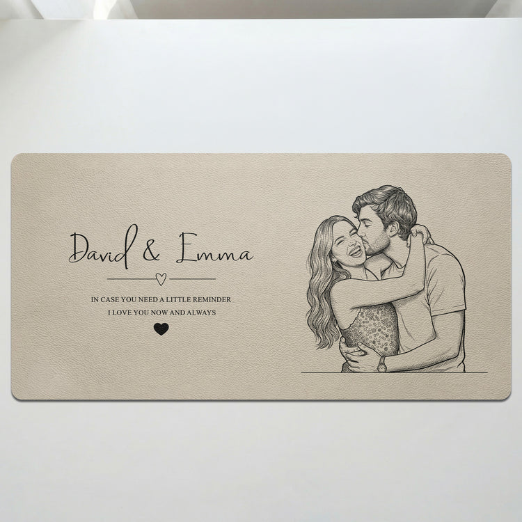 I-Love-You-Now-And-Always-Couple-Photo-Sketch-Line-Art-Personalized-Desk-Mat-3