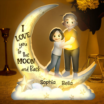 I Love You To The Moon And Back - Personalized Night Light