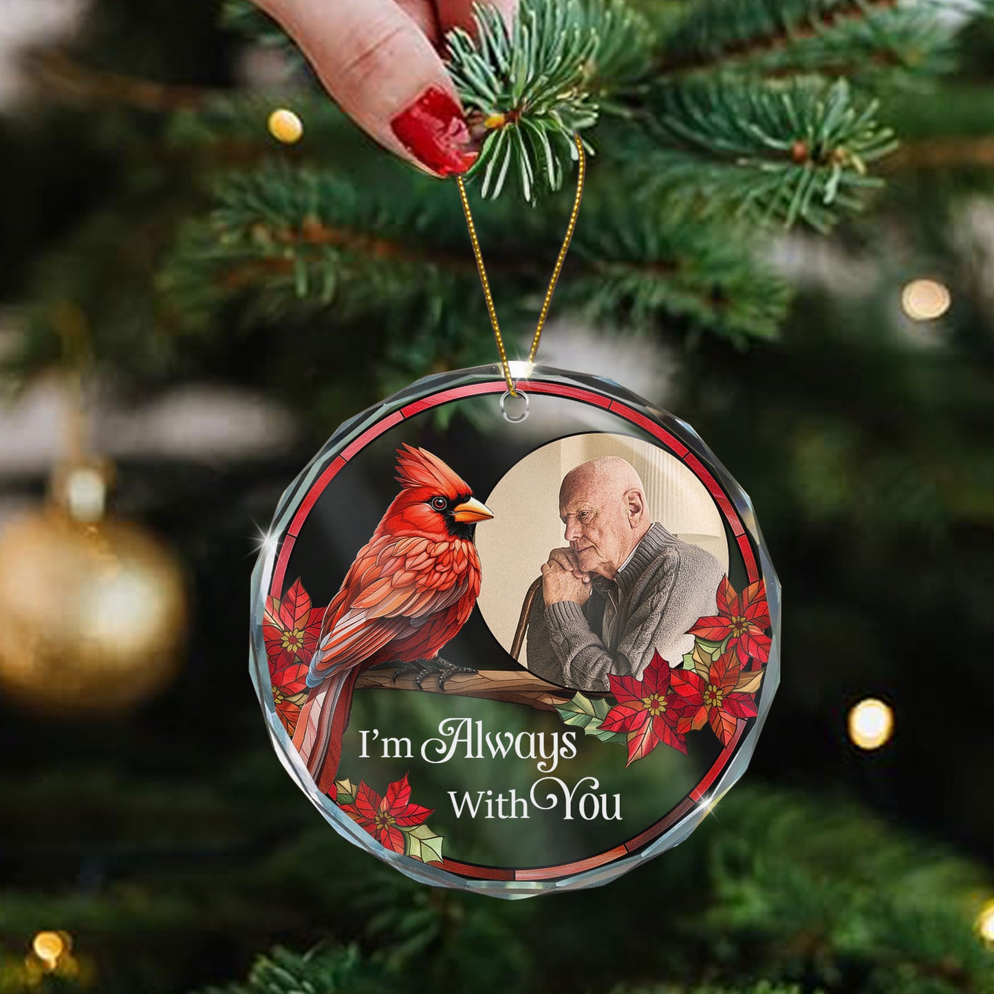 I'm Always With You - Personalized Glass Photo Ornament