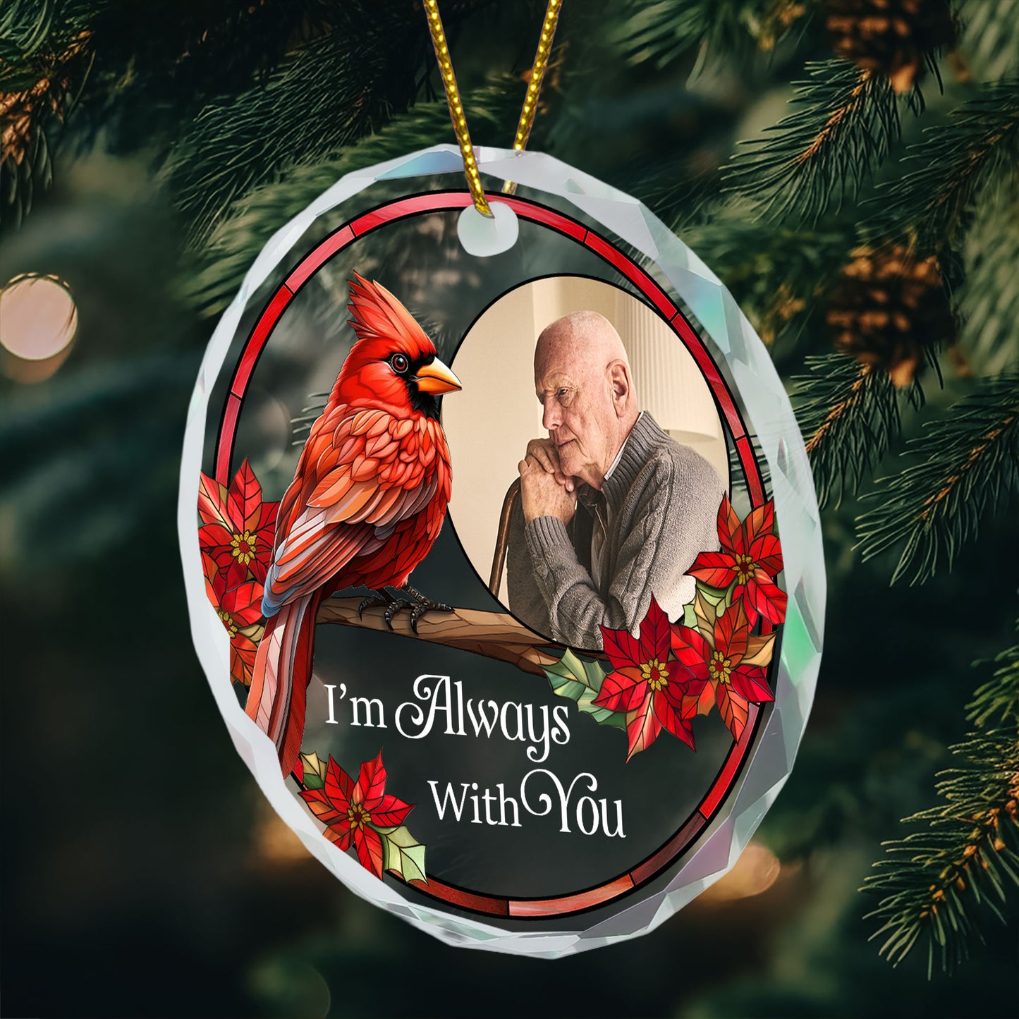 I'm Always With You - Personalized Glass Photo Ornament