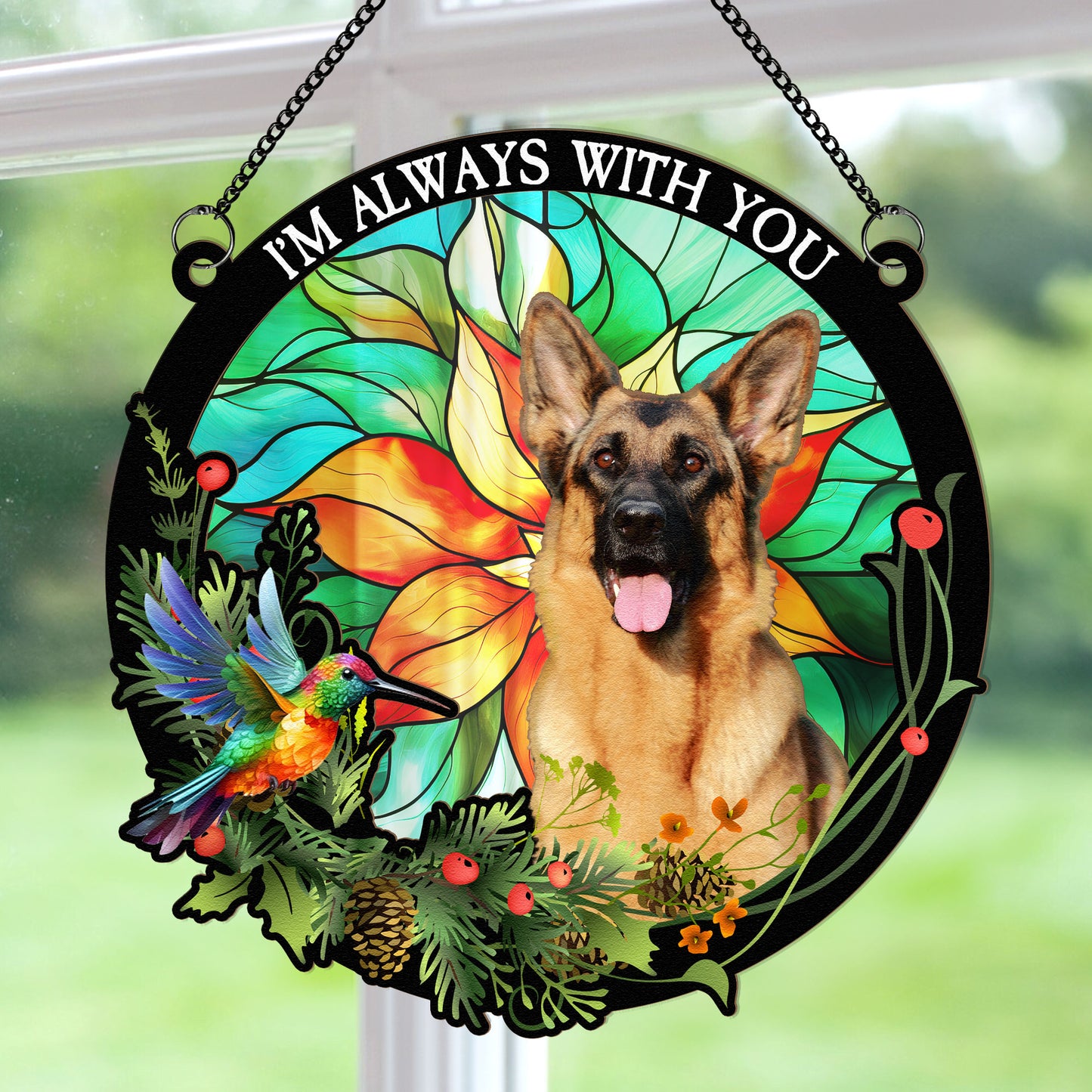 I'm Always With You - Ver 2 - Personalized Window Hanging Suncatcher Photo Ornament