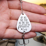 I'm Glad You Hooked Me - Personalized Fishing Lure Keychain