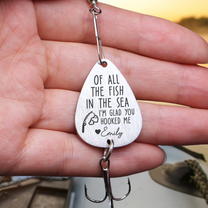 I'm Glad You Hooked Me - Personalized Fishing Lure Keychain