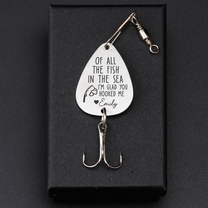 I'm Glad You Hooked Me - Personalized Fishing Lure Keychain