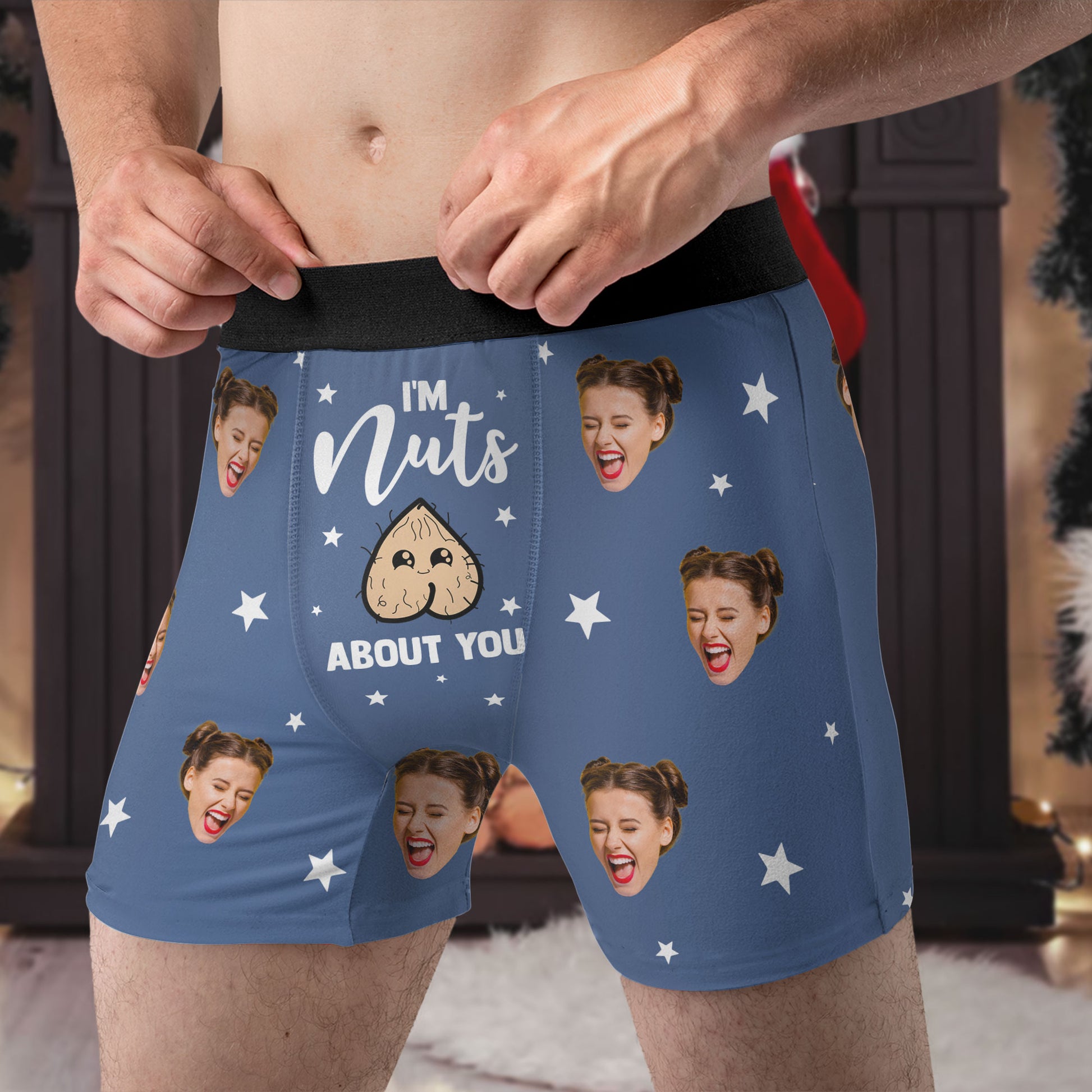 Custom Boxers Briefs,personalized I'm Nuts About You Underwear With Photo,custom  Face Boxers for Men,valentine's Day Gifts Boyfriend/husband 