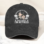 I'm Retired - Personalized Distressed Denim Cap