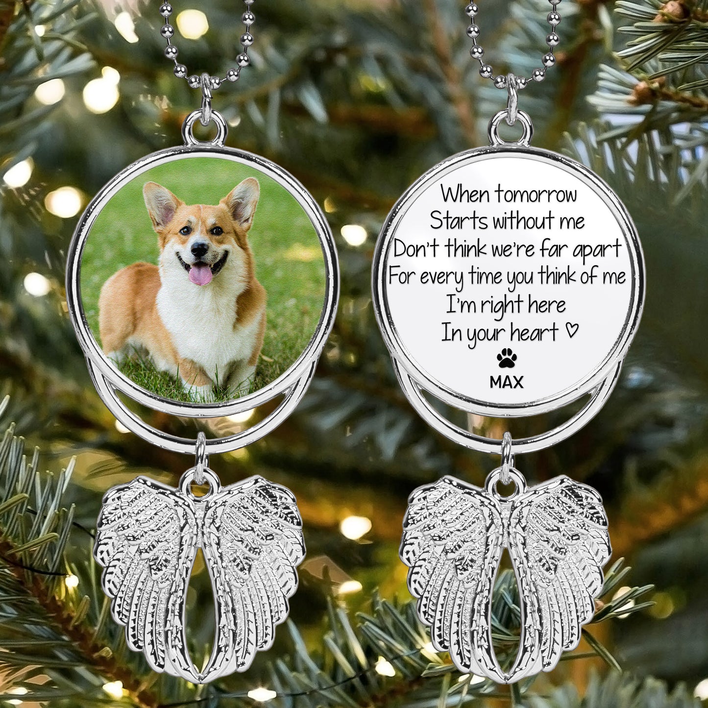 I’m Right Here In Your Heart - Custom Angel Wings Photo Ornament
