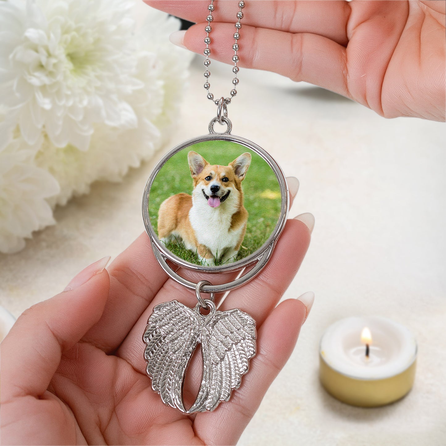 I’m Right Here In Your Heart - Custom Angel Wings Photo Ornament