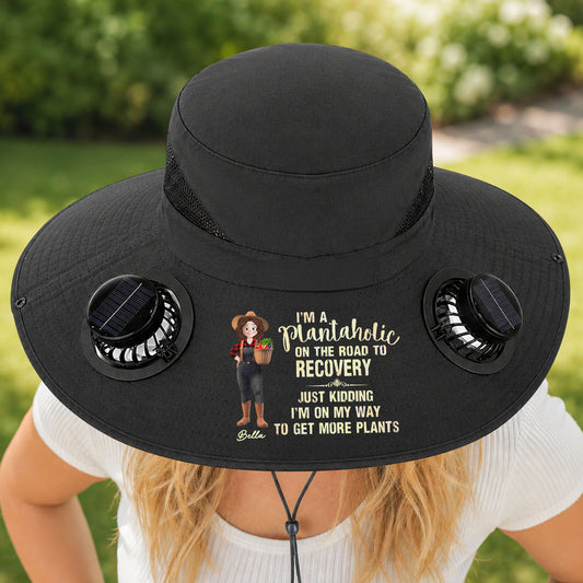 I'M-A-Plantaholic-On-The-Road-To-Recovery-Personalized-Solar-Fan-Hat-1