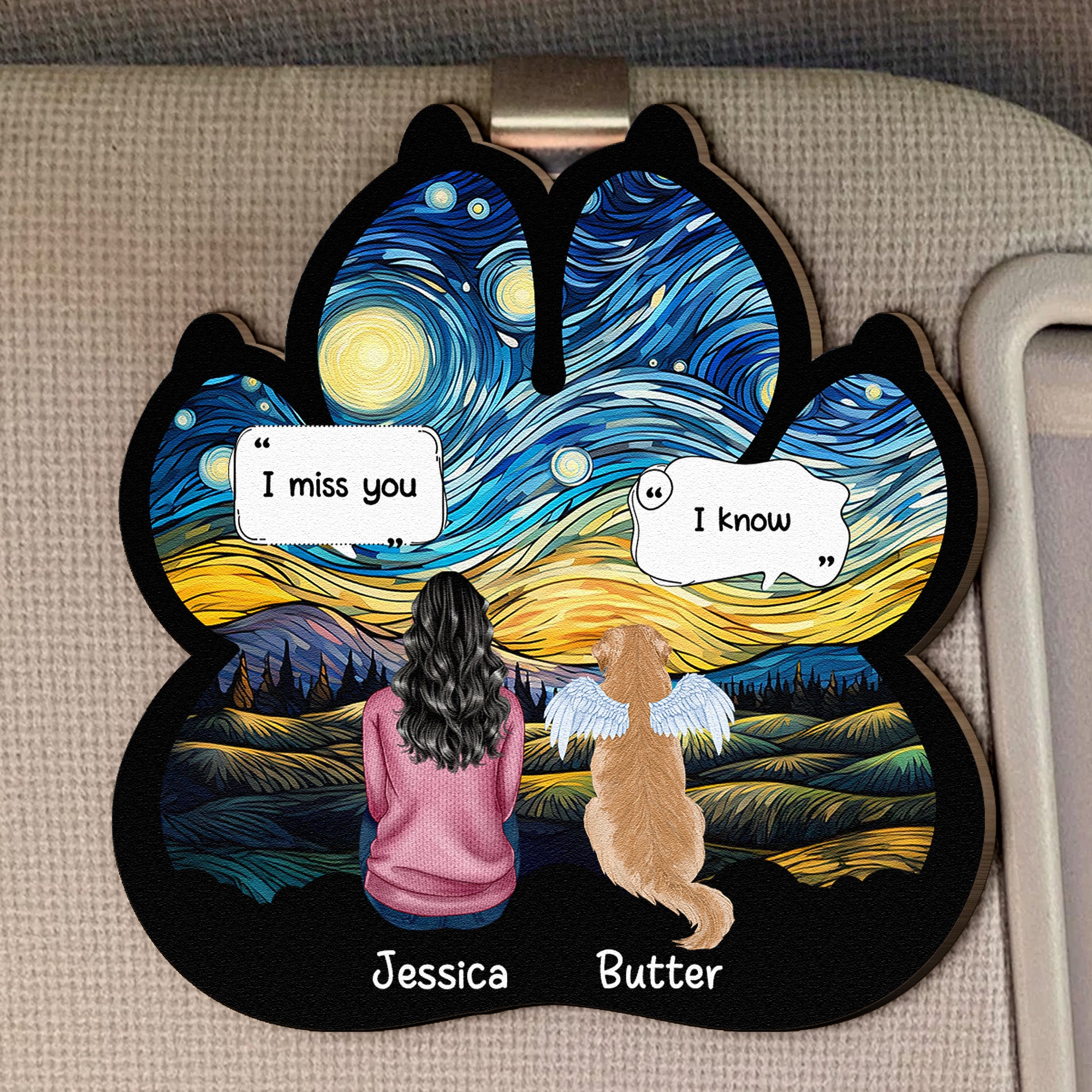I-Miss-You-I-Know-Pet-Loss-Personalized-Wooden-Car-Visor-Clip-1