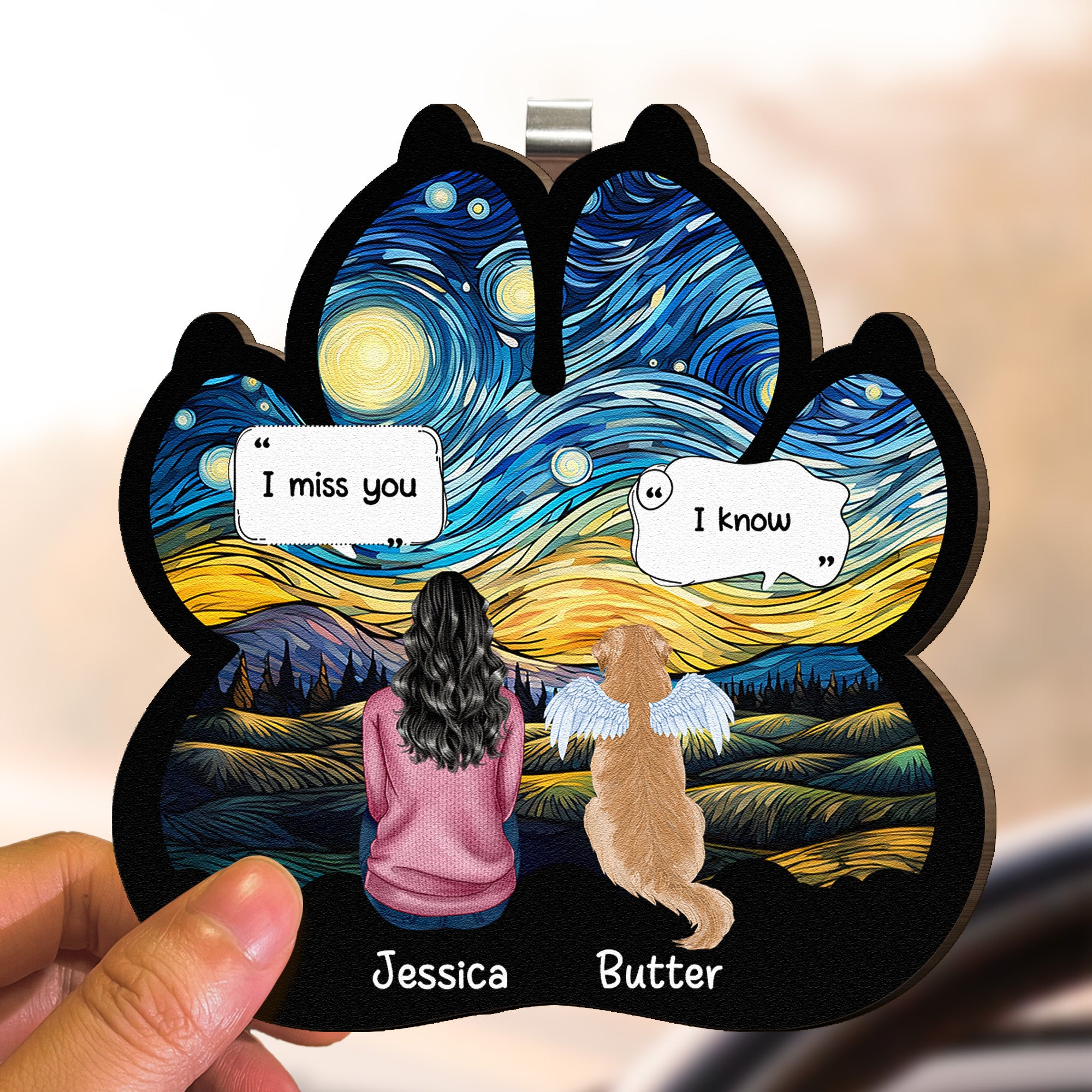 I-Miss-You-I-Know-Pet-Loss-Personalized-Wooden-Car-Visor-Clip-3