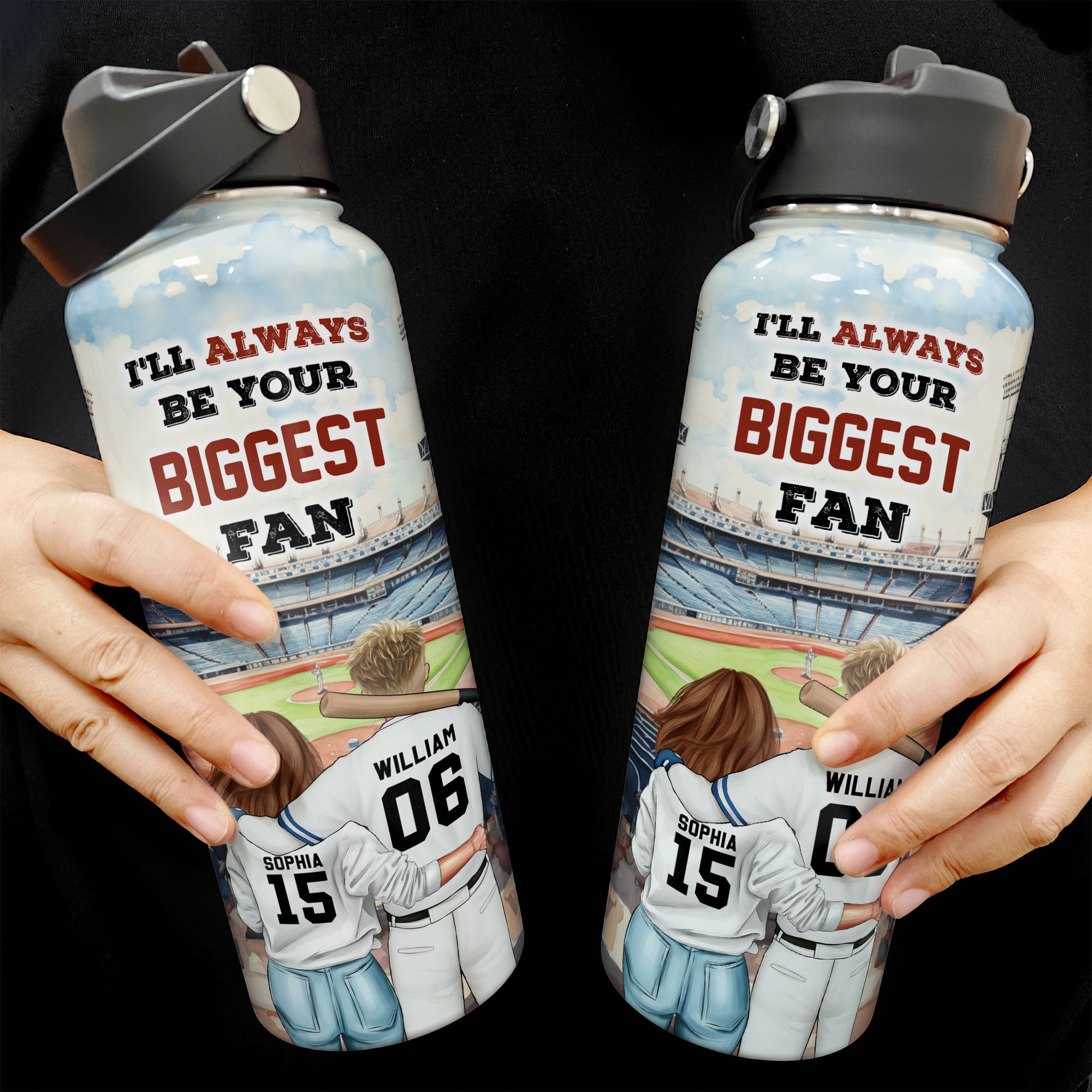 I'll Always Be Your Biggest Fan - Personalized Stainless Steel Water Bottle