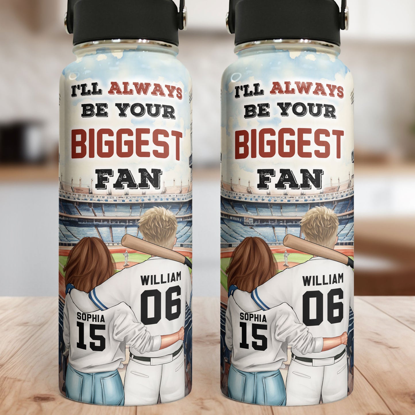 I'll Always Be Your Biggest Fan - Personalized Stainless Steel Water Bottle