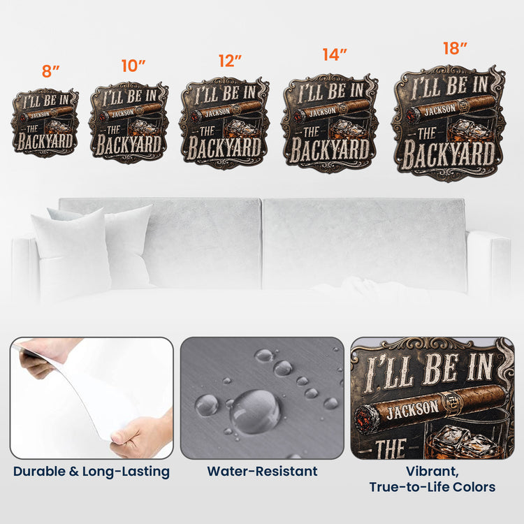 I’ll-Be-In-The-Backyard-For-Man-Cave-Personalized-Metal-Sign-4