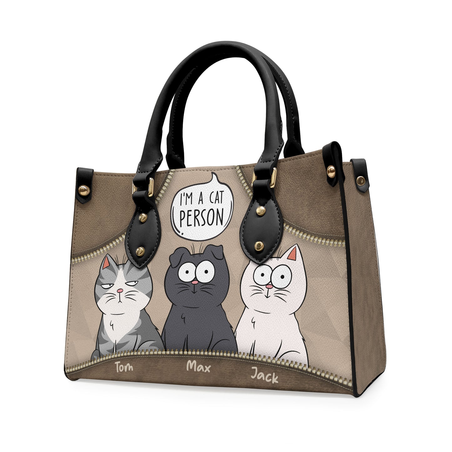 I'm A Cat Person - Personalized Leather Bag