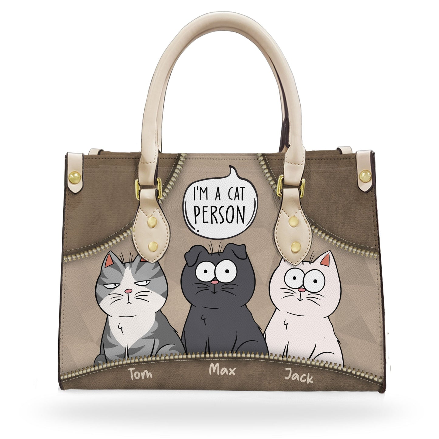 I'm A Cat Person - Personalized Leather Bag