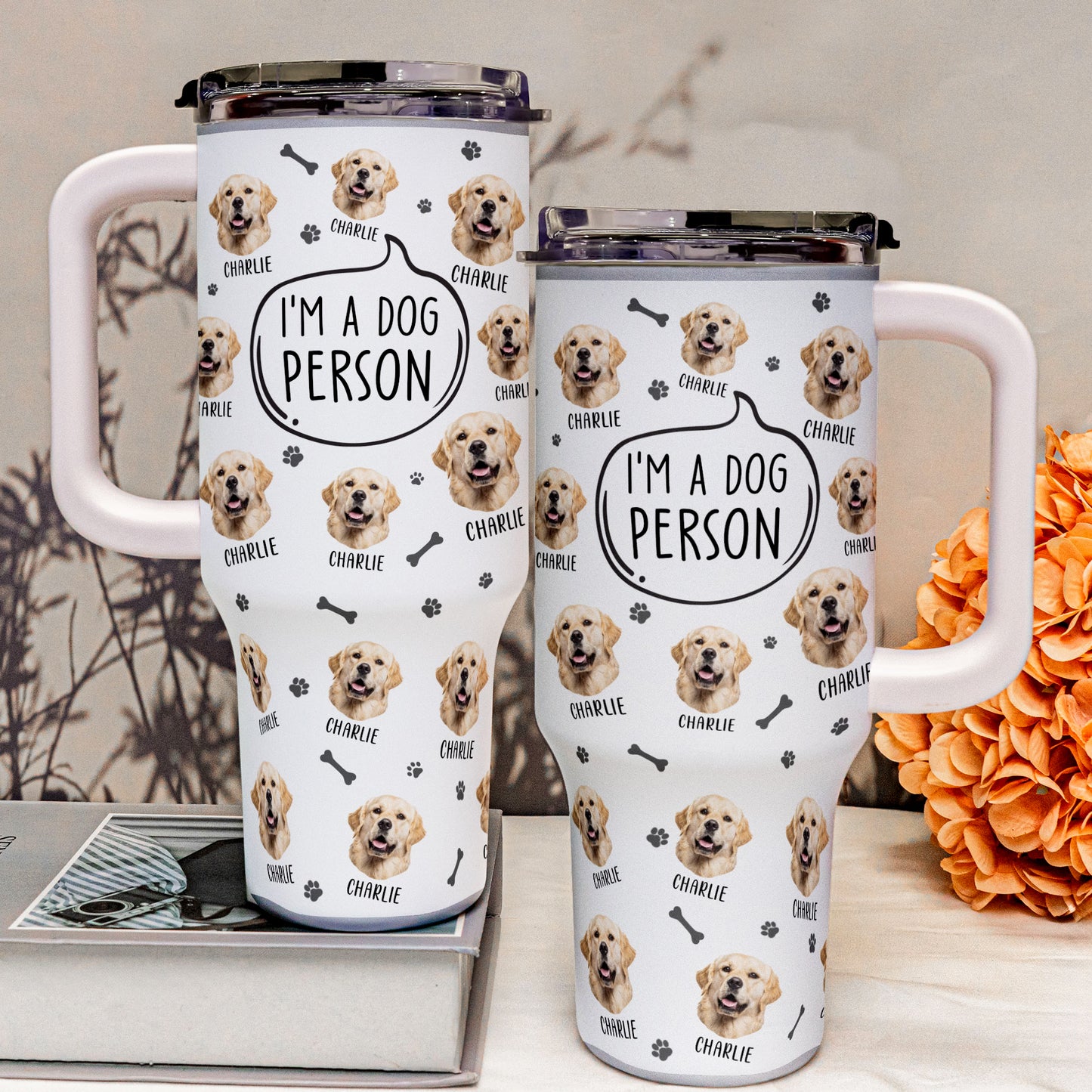 I'm A Dog Person - Personalized Photo 40oz Tumbler With Straw
