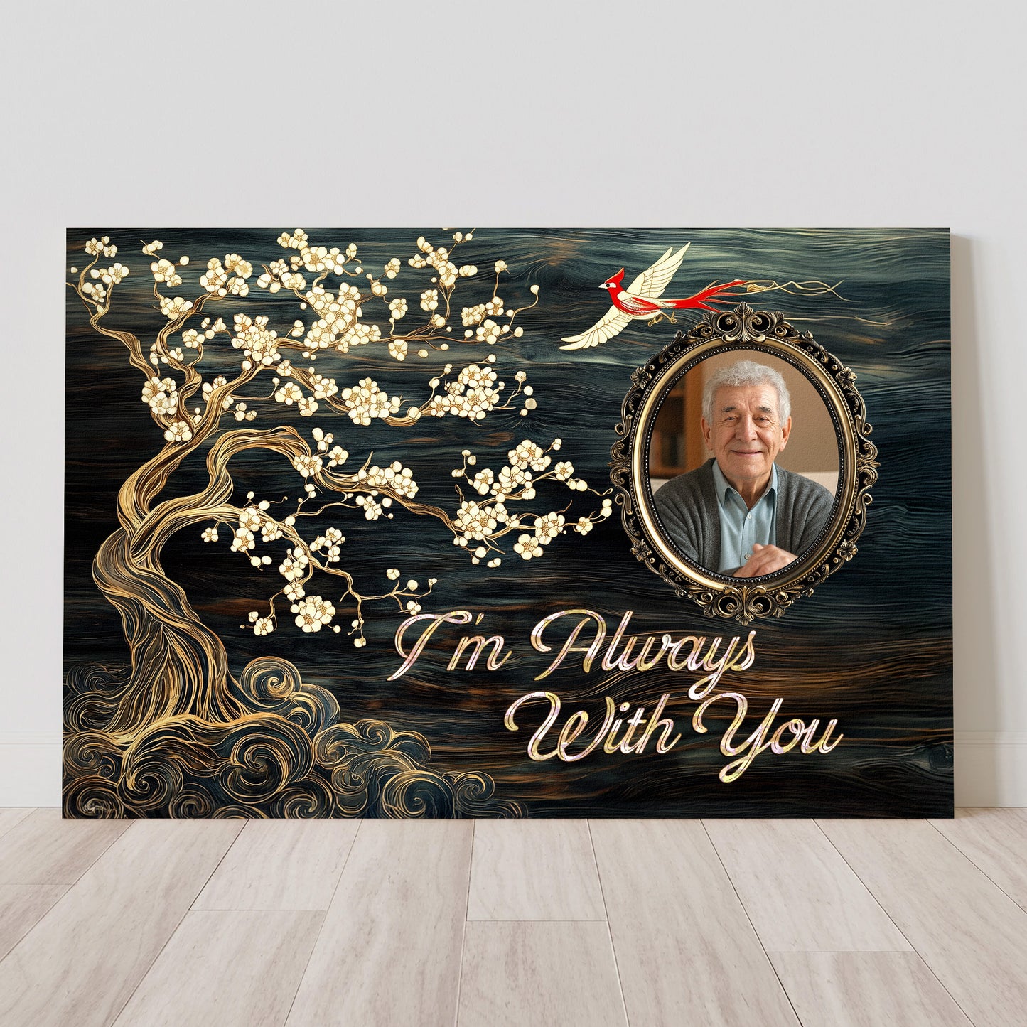 I'm Always With You Cardinal Family Tree Memorial - Personalized Photo Poster