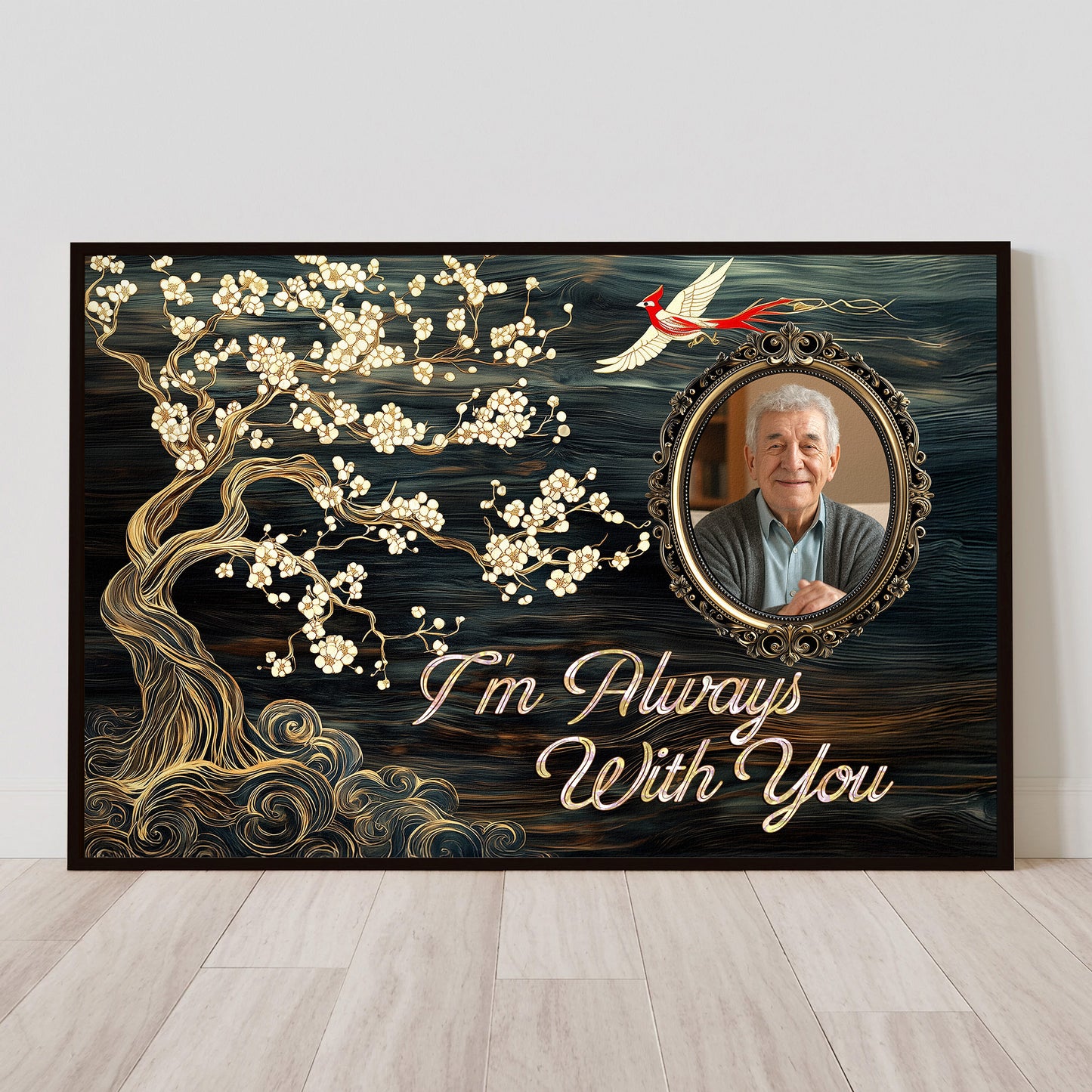 I'm Always With You Cardinal Family Tree Memorial - Personalized Photo Poster