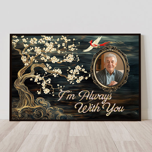I'm Always With You Cardinal Family Tree Memorial - Personalized Photo Poster