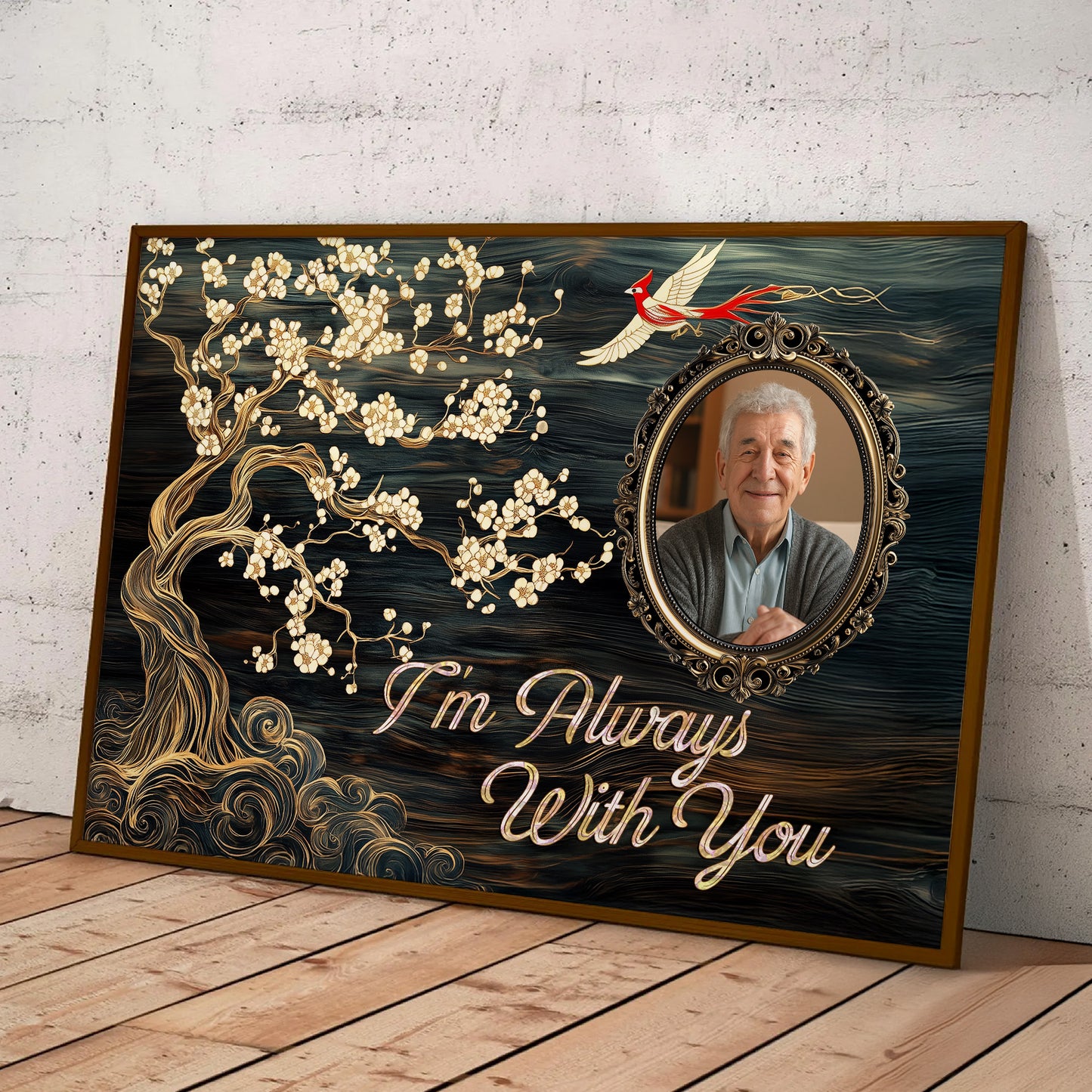 I'm Always With You Cardinal Family Tree Memorial - Personalized Photo Poster