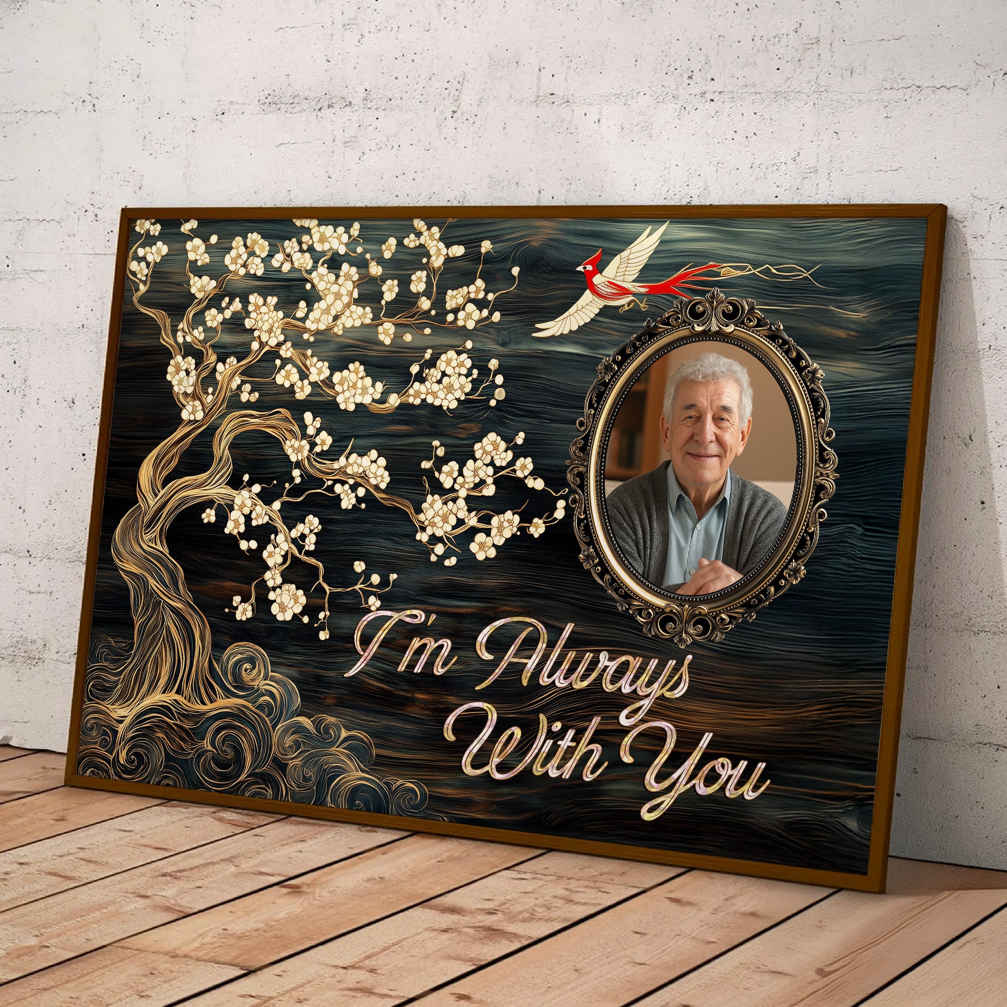 I'm Always With You Cardinal Family Tree Memorial - Personalized Photo Poster