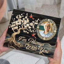 I'm Always With You Cardinal Family Tree Memorial - Custom Photo Wood Plaque
