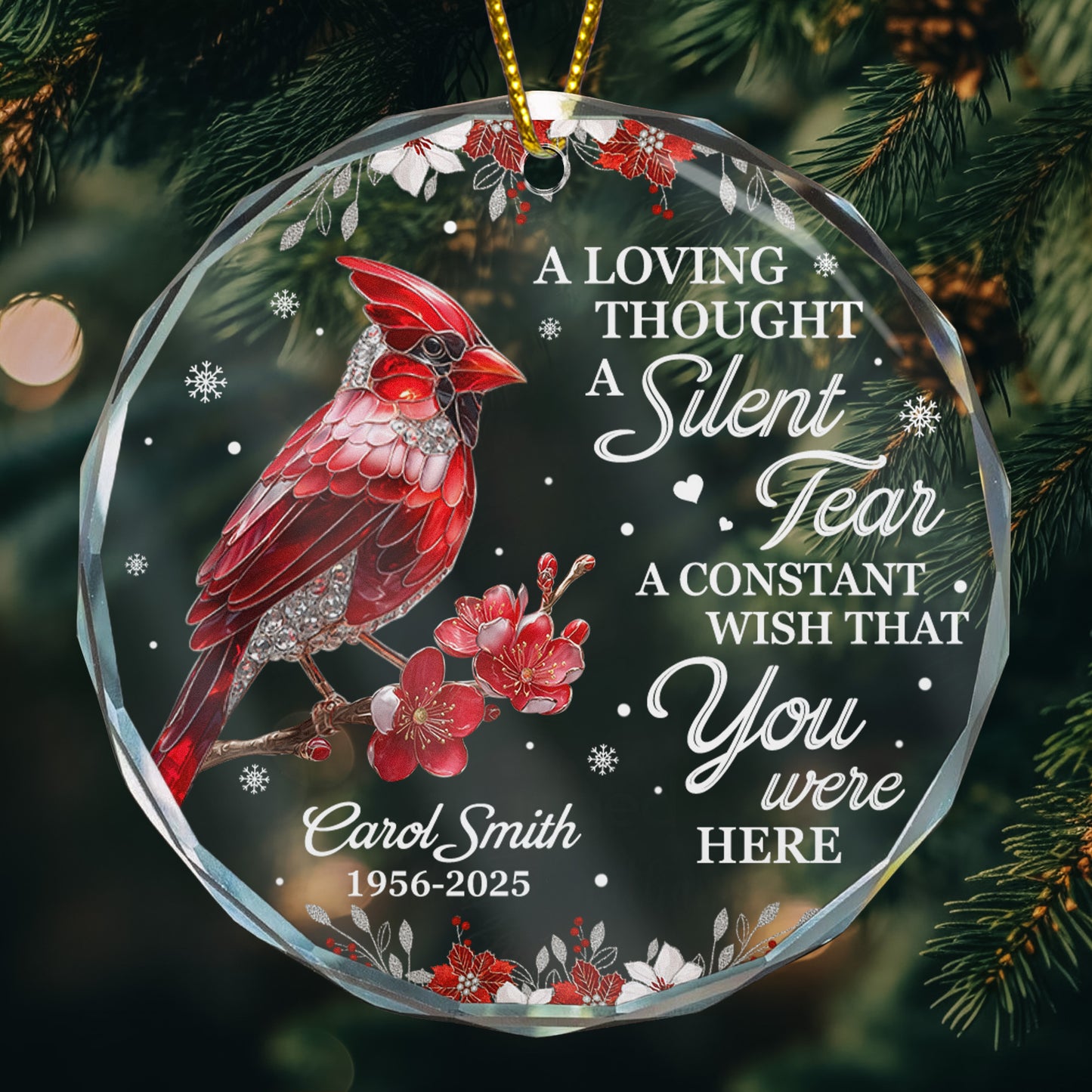 I'm Always With You Cardinal Hummingbird Memorial Gift - Personalized Glass Ornament
