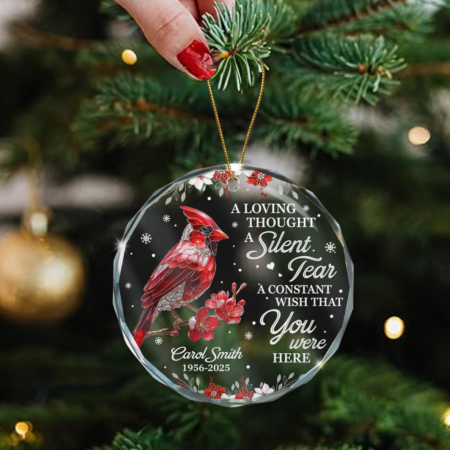 I'm Always With You Cardinal Hummingbird Memorial Gift - Personalized Glass Ornament