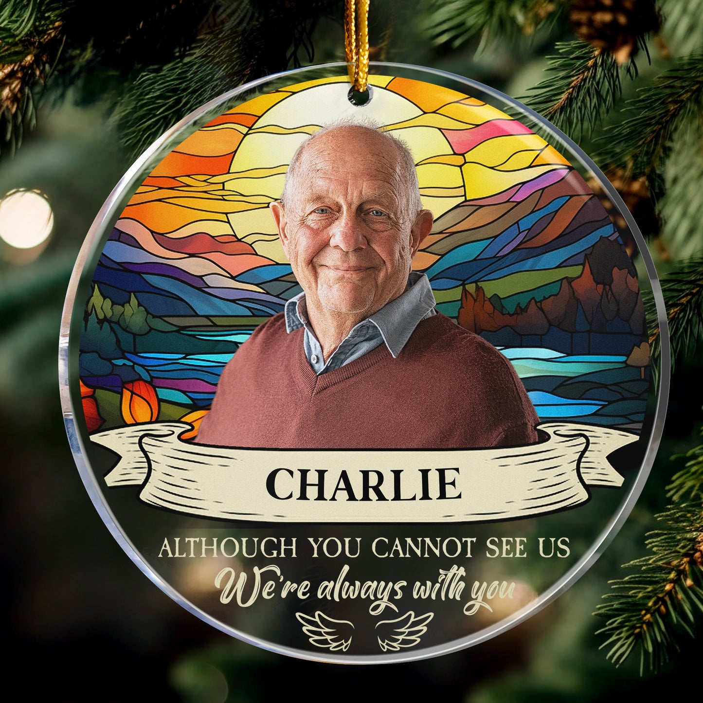 I'm Always With You Custom Portrait Memorial - Personalized Acrylic Photo Ornament