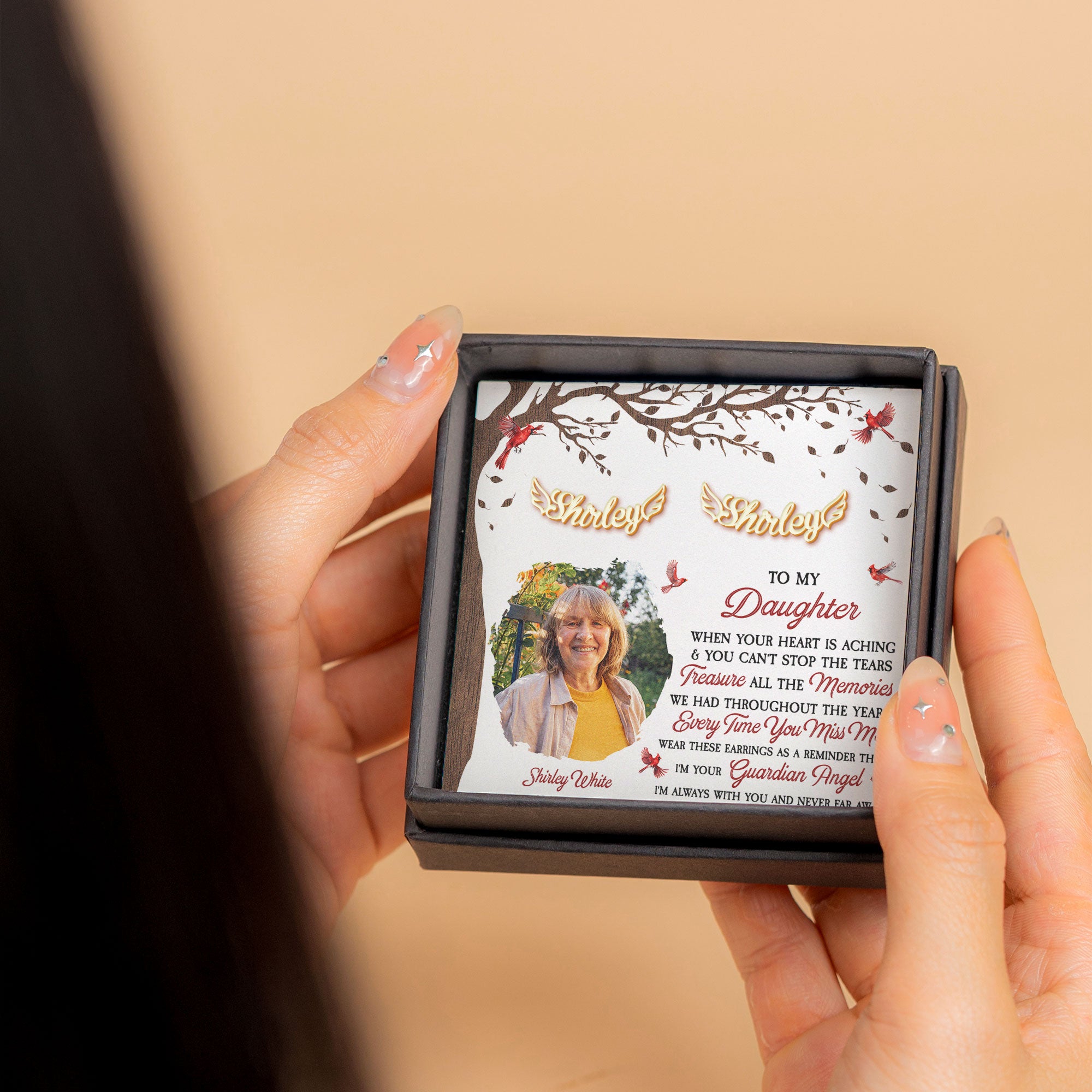 I'm Always With You Never Far Away Memorial Gift - Personalized Name Stud Earrings