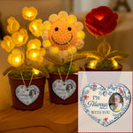 I'm Always With You - Personalized Photo Crochet Flower Lamp
