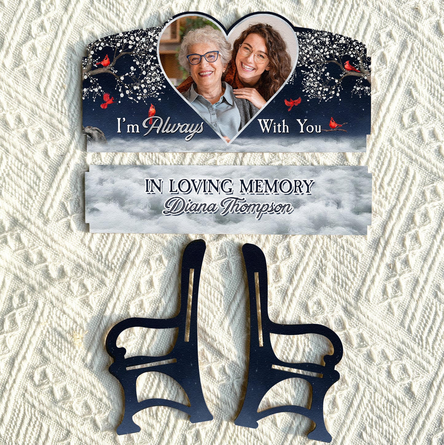 I'm Always With You - Personalized Photo Memorial Bench