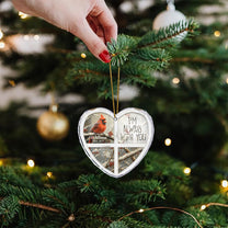 I'm Always With You Red Cardinal - Personalized Heart Glass Ornament