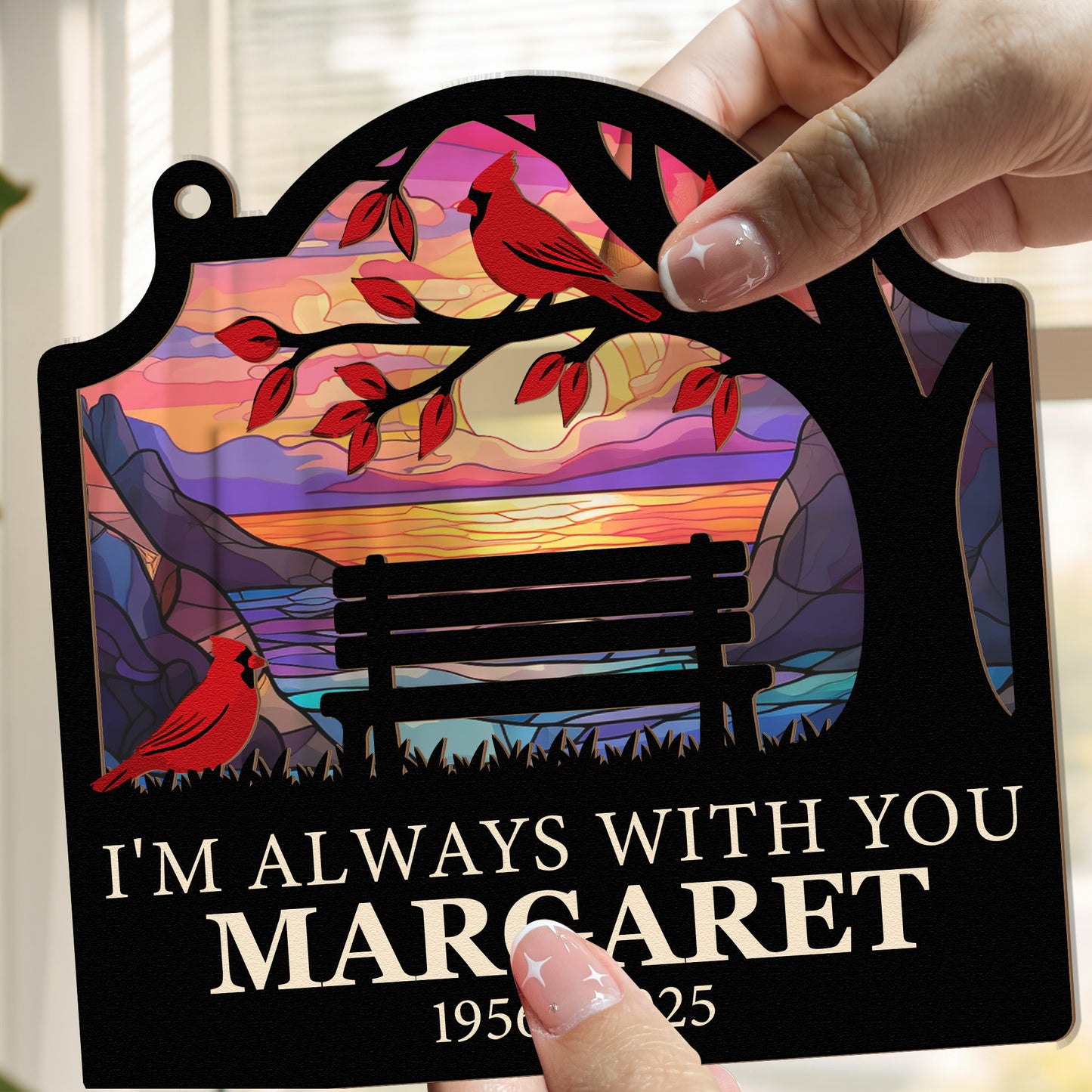 I'm Always With You Sympathy Gifts - Personalized Window Hanging Suncatcher Ornament