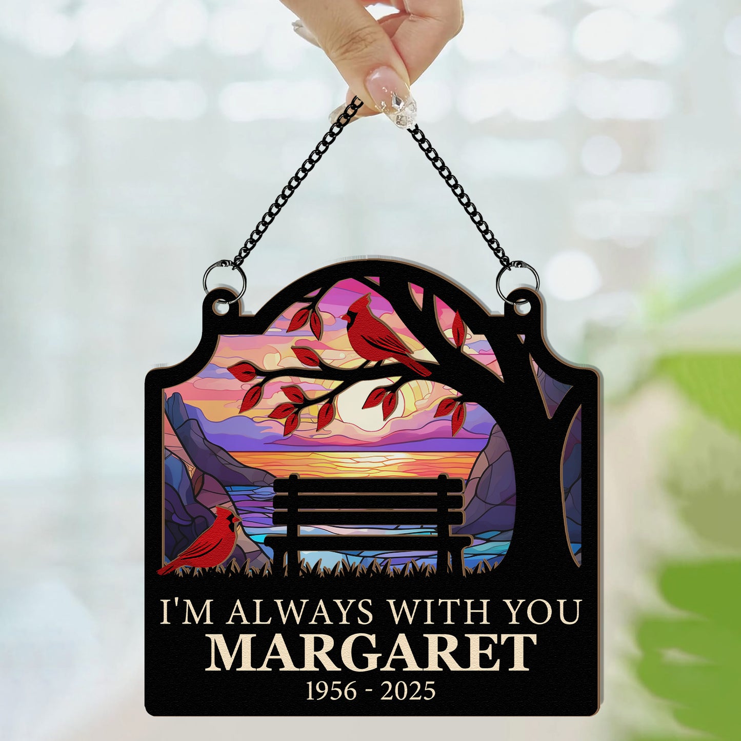 I'm Always With You Sympathy Gifts - Personalized Window Hanging Suncatcher Ornament