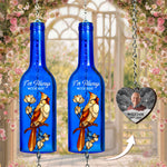 I'm Always With You Sympathy Remembrance - Personalized Photo Wine Bottle Wind Chime